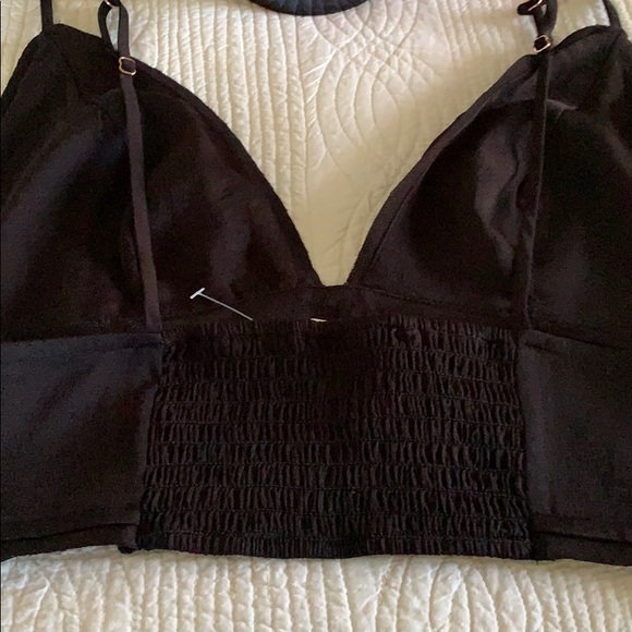 FREE PEOPLE INTIMATELY PARADISE BRAMI BLACK SATIN RAW EDGE DETAIL LAST SZ S - Picture 8 of 10
